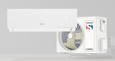 klimatyzacja biała wewnętrzna i&nbsp;zewnętrzna marki sinclair